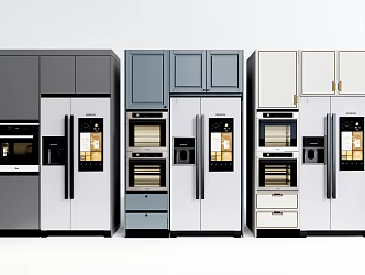 Modern Cabinet Kitchen Cabinet Refrigerator Combination Built-in Refrigerator 3d model