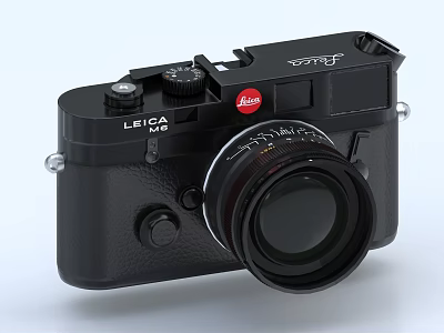 Leica M6 Digital Camera with Black Body Vintage Design and Classic Lens 3d model