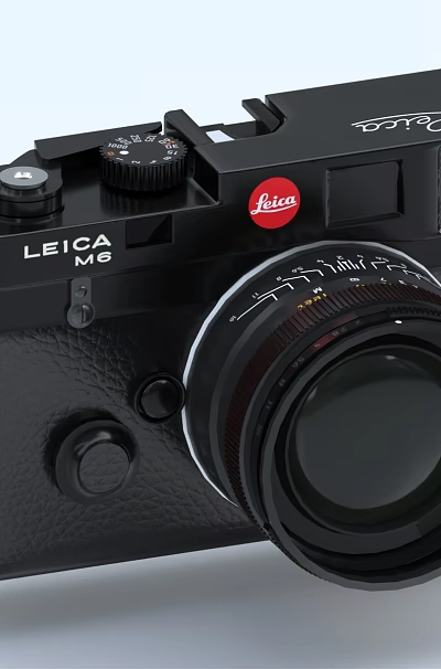 Leica M6 Digital Camera with Black Body Vintage Design and Classic Lens 3d model
