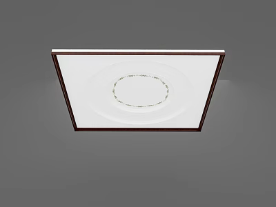 Modern Ceiling Design With Square Frame White Panel And Central Circular Decoration 3d model