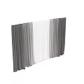 Gray Textured Curtains With White Sheer Panels For Living Room Windows
