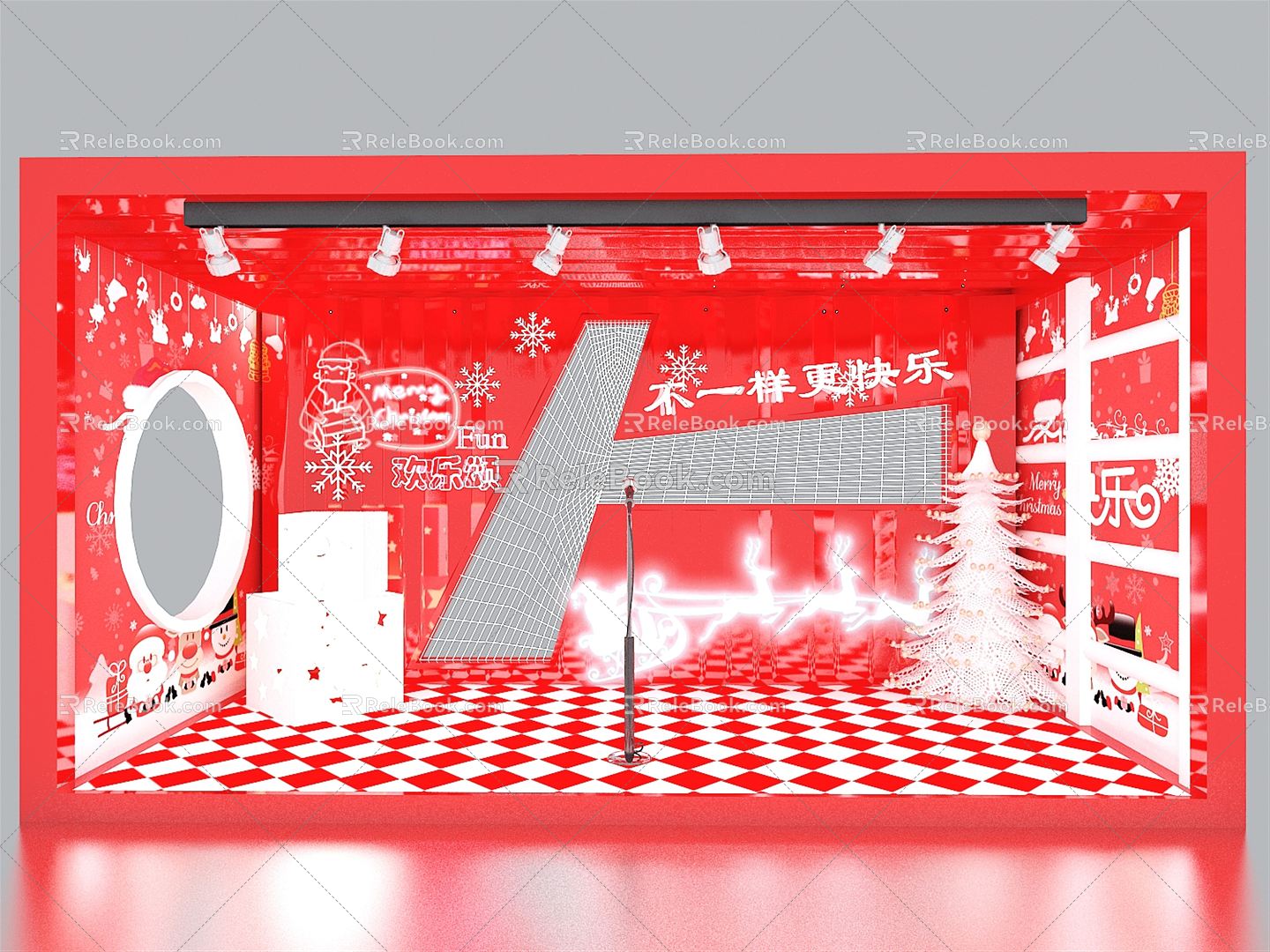 Modern Window Christmas 3d model