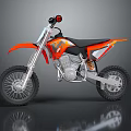 Orange And Black Modern Dirt Bike With Reflective Surface And Sleek Design