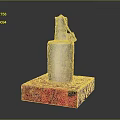 Daily Household Silver Metal Bottle With Handle On Red Patterned Stand