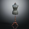 Vintage Gray Torso Dress Form With Wooden Stand And Numbers 1890 32 40