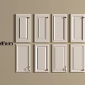 Poliform White Wardrobe Doors Arranged On Beige Background With Modern Design 3d model