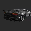 Stylish Silver Sports Car With Decorative Patterns Sleek Design Black Roof And Rear Spoiler