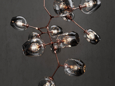 Post-modern special-shaped chandelier wrought iron glass chandelier model