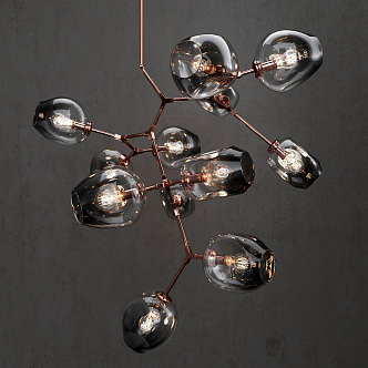 Post-modern special-shaped chandelier wrought iron glass chandelier 3d model