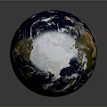 Realistic Earth Globe With Blue Oceans Green Landmasses And White Clouds