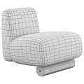 Comfortable Taupe Upholstered Accent Chair with Rounded Design and Sturdy Wooden Base
