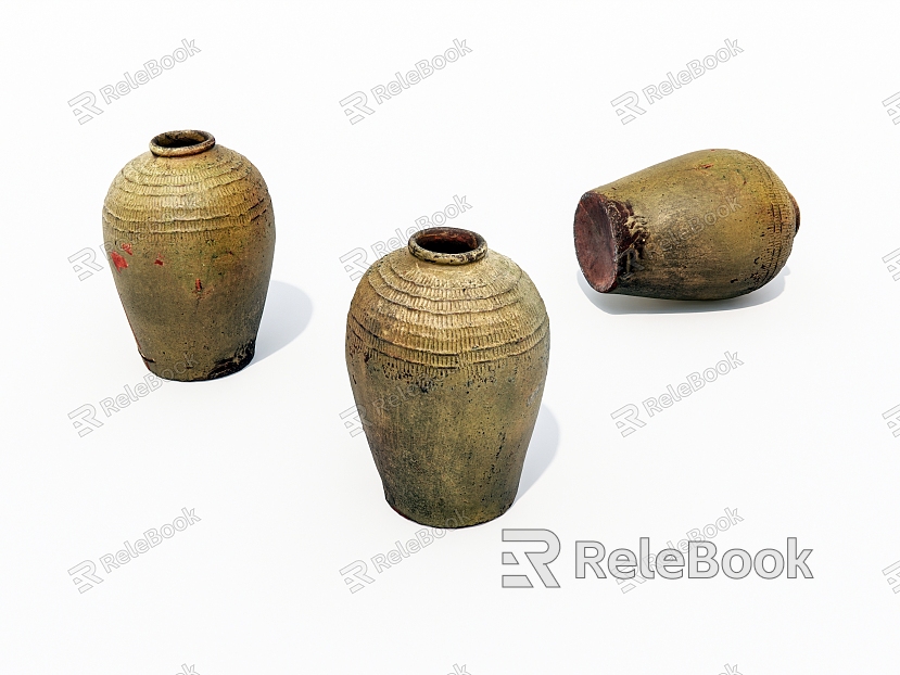 Old pottery jars, jars, old objects model