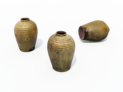 Old pottery jars, jars, old objects model