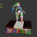 White Robot Character Standing On Black Base With Golden KORBOTRON Letters