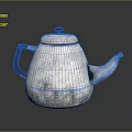 Vintage Silver Metal Teapot With Brown Handle And Small Lid Knob