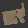 Architectural Interior Model With Multiple Levels Compartments Small Items Cans Tools Brown Cardboard Open Structure