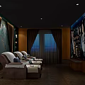 Luxury SPA Sauna Interior Design With Comfortable Massage Chairs And Soft Lighting