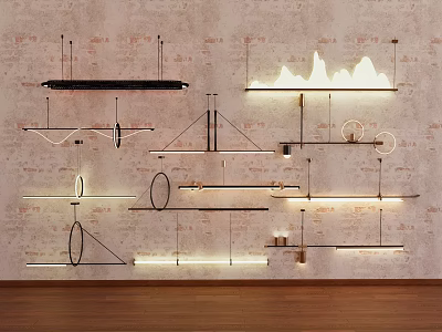 Modern chandelier combination bar chandelier restaurant chandelier 3d model