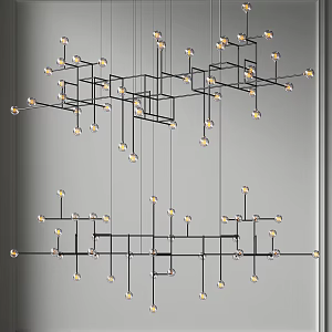 Chandelier Hotel Chandelier Lobby Chandelier Lobby Chandelier Restaurant Chandelier Multi-head Metal Chandelier Sales Office Chandelier 3d model