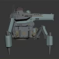 Mechanical Spider Robot Character With Multi Legged Body Red Eye And Armored Structure