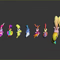 My Little Pony Colorful Game Movie Characters Standing In A Row With Dark Background Reflections