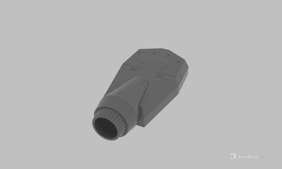 Gray 3D Model of Industrial Mechanical Component With Geometric Shape and Detailed Design 3d model 