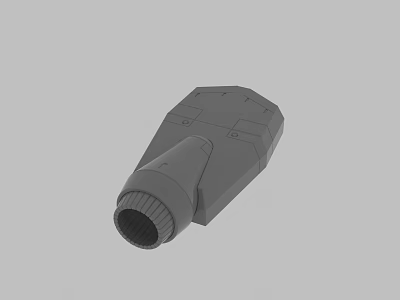 Gray 3D Model of Industrial Mechanical Component With Geometric Shape and Detailed Design 3d model