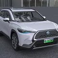 White Toyota SUV Modern Exterior Design Green License Plate Electric Vehicle