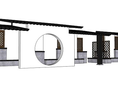 New Chinese style pavilion porch model