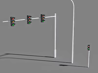 Outdoor Lights Featuring Traffic Signals And Lamp Posts For Street Use 3d model
