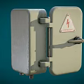 Open Metal Electrical Box With Fuse Terminal Blocks And Wiring Components
