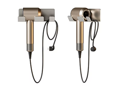 Modern Hair Dryer Wall Mount Holder Design For Home 3d model
