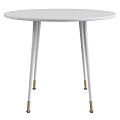 Modern Round White Table With White Legs And Gold Bottom Tips 3d model