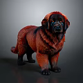 Fluffy Dog with Reddish Brown and Black Fur Blue Eyes in Standing Pose