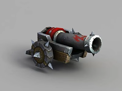 Tech Exhibition Hall Featuring Spiked Mechanical Device With Red Accents And Wheels 3d model