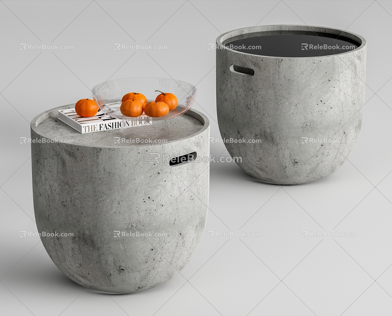 Modern corner stone side stone corner fruit plate round side 3d model