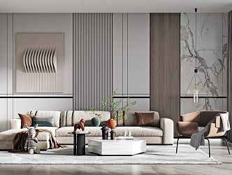 Modern Sofa Coffee Table Combination Sofa Combination 3d model