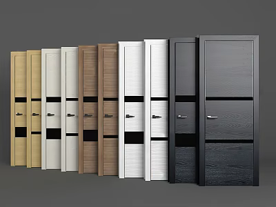 Elegant Hinged Doors with Multiple Colors and Materials for Home Decoration 3d model
