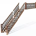 Natural Wood Staircase Featuring Classic Handrail And Intricate Baluster Details