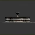 Elegant Circular Stone Garden Ornament with Decorative Fountain Basin and Paved Base