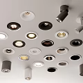 Various Types of Recessed Downlights and Spotlights for Ceiling Mounted Indoor Lighting