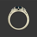 Exquisite Gold Ring With Blue Gemstone And Intricate Carved Patterns For Elegant Jewelry Collection