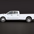 White Dodge Ram Heavy Duty Pickup Truck With Double Cab And Long Bed