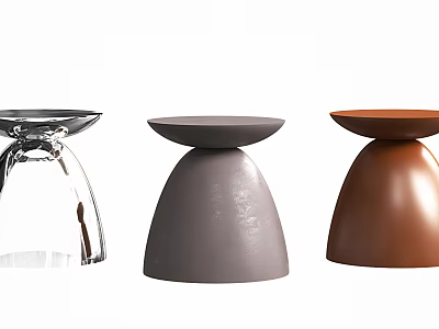 Modern Minimalist Side Tables With Round Top Transparent Gray And Brown Designs 3d model
