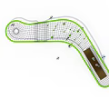 Green Curved Play Equipment with Climbing Net and Slide for Children Playing
