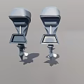 Two Silver Outboard Motors Marine Industrial Equipment For Boat Propulsion Engines