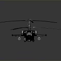 Realistic Detailed Blue Military Helicopter 3D Model With Main Rotors And Weapons