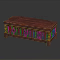 Elegant Classic Style Wooden Coffee Table With Carved Railing Base And Dark Brown Finish