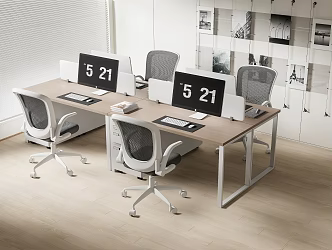 Modern Office Desk and Chair Staff Station Computer Desk and Chair 3d model