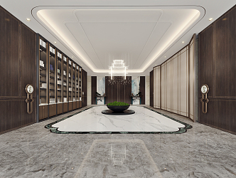 New Chinese Lobby Hall 3d model